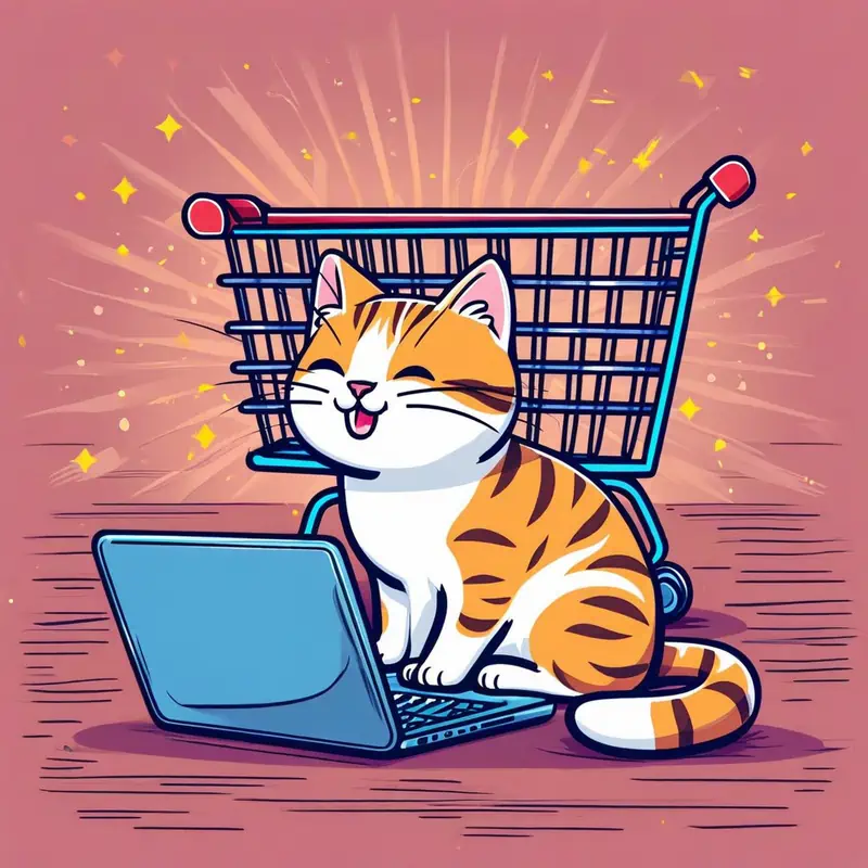 A cat shopping online E-Commerce Shop Development