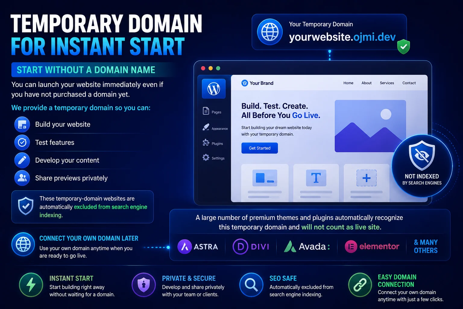 Temporary Domain for Instant Start